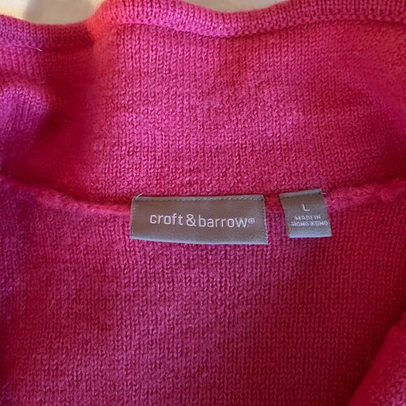 Croft&Barrow Vintage 100% wool knitted blazer MOP buttons sz L - Picture 3 of 8